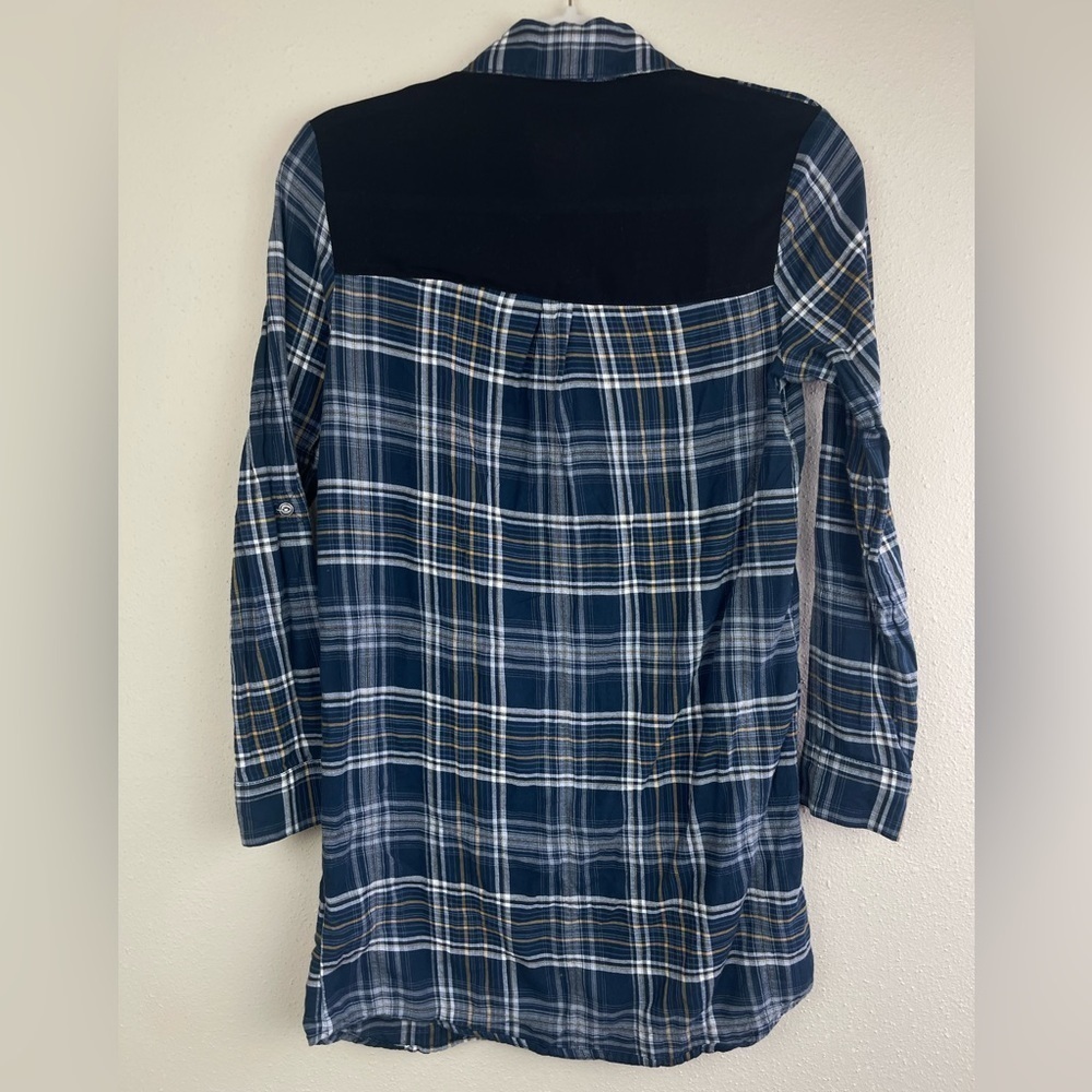 Sam Edelman Tartan Plaid Button Down Tunic Shirt … - image 5